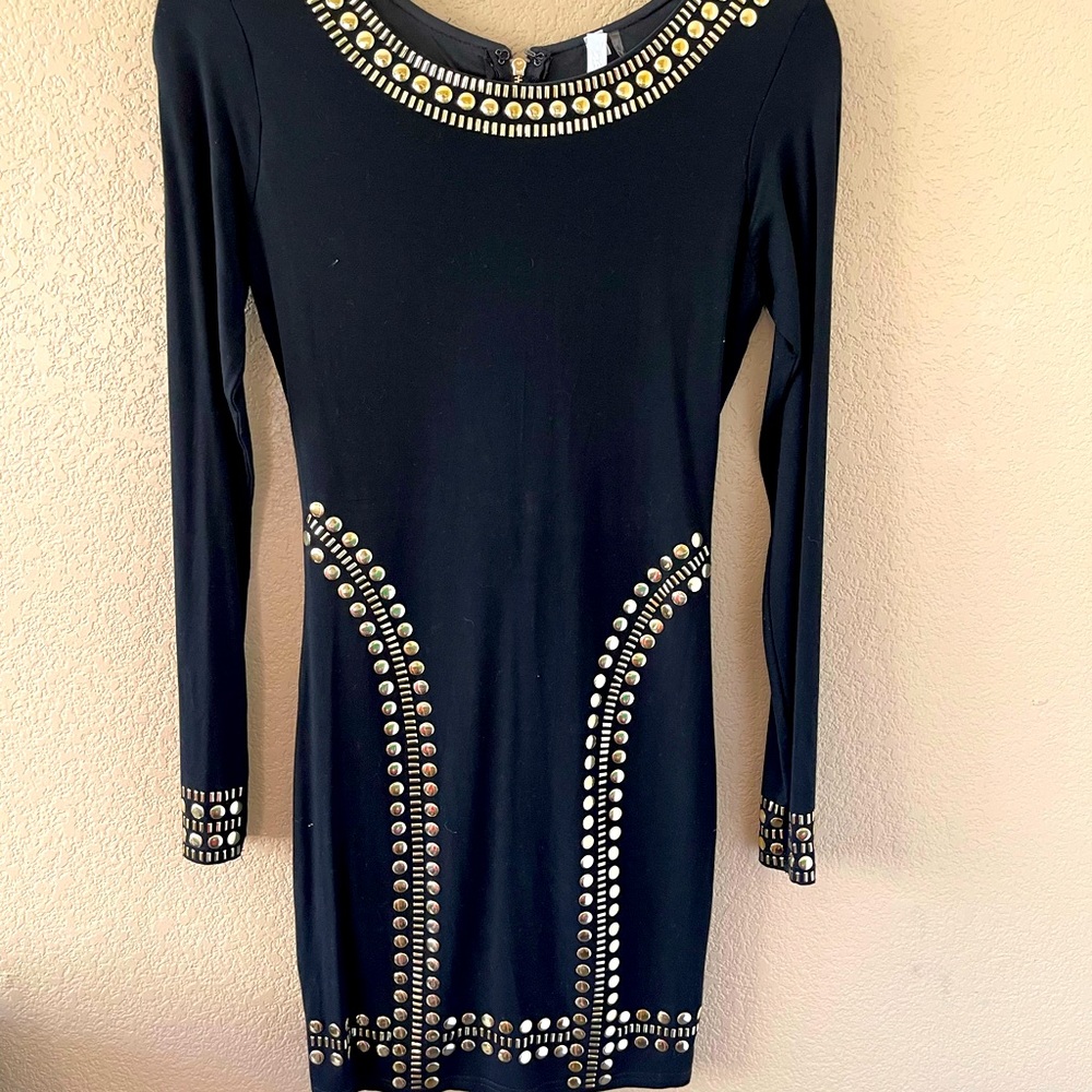 Black with Gold Stud Dress